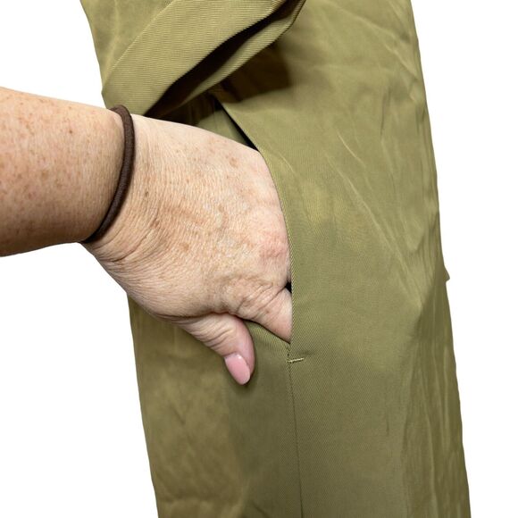 Everlane Japanese GoWeave Long Sleeve Mini Wrap Dress Olive Green Women's 4 NWT - Picture 9 of 11